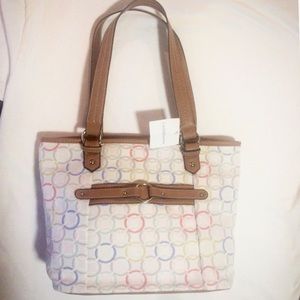 Croft & Barrow Medium Jacquard Rainbow Tote Purse